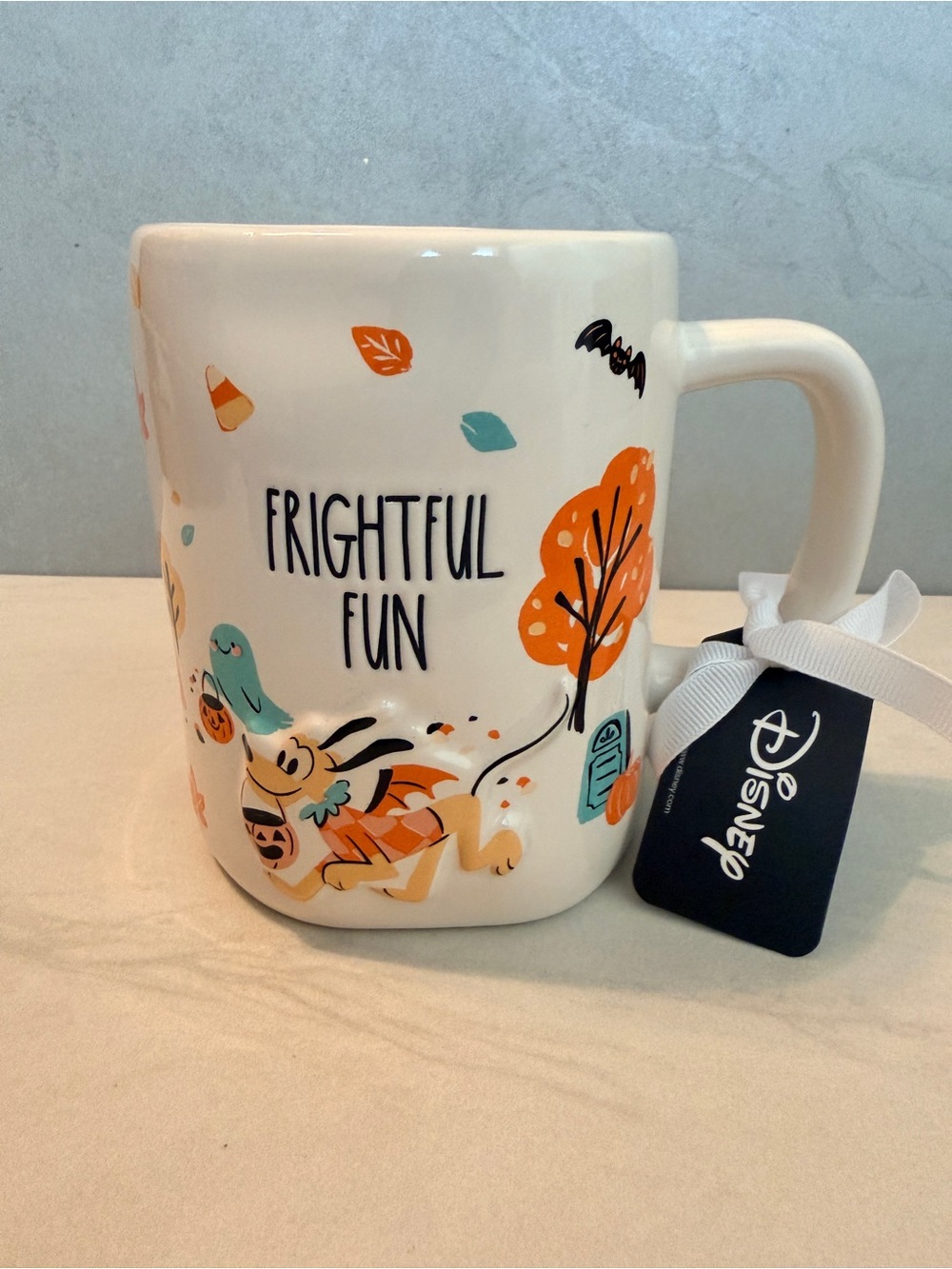 Brand NEW Rae Dunn Disney FRIGHTFUL FUN Halloween Mug Pluto NWT